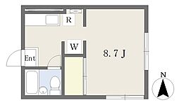 KIフラット ワンルームの間取図画像