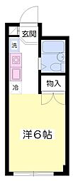 カーサアベニュー ワンルームの間取図画像