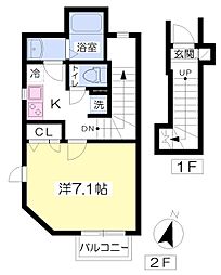 ヴェルデ・ピィーノ 1Kの間取図画像
