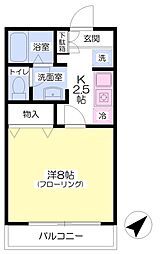 エスポワール21 1Kの間取図画像