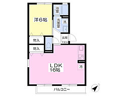 Ｒｉｃｅ　Ｉｓｌａｎｄ　Ｖｉｌｌａｇｅ　Ａ 1階1LDKの間取り