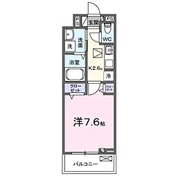 JR身延線 南甲府駅 徒歩11分の賃貸アパート 1階1Kの間取り