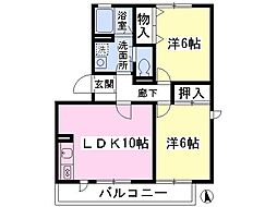 シャルマン明石A 2LDKの間取図画像
