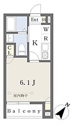 京成松戸線 高根木戸駅 徒歩11分の賃貸アパート 2階1Kの間取り