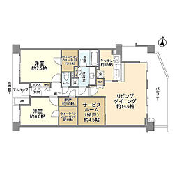 パークシティ稲毛の杜 2SLDKの間取図画像