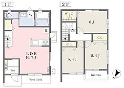 プリムヴェール 1階3LDKの間取り