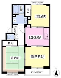 キャロットハウス 1階3DKの間取り