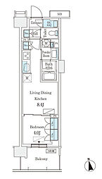 スカイグランデ津田沼 1LDKの間取図画像