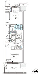 スカイグランデ津田沼 1LDKの間取図画像