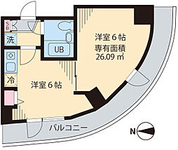 ベイステート安間 1DKの間取図画像