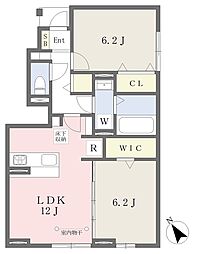アビタシオン若葉A 2LDKの間取図画像