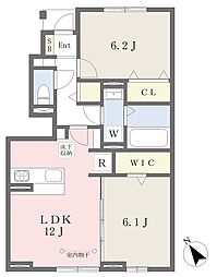 アビタシオン若葉A 2LDKの間取図画像