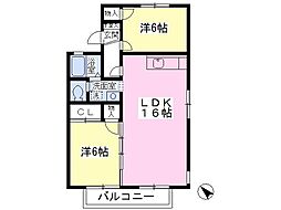 ファーストヴューラ参番館 2LDKの間取図画像