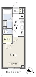 パスティークスエヒロ 1Kの間取図画像