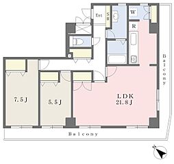 白鳥マンション 2LDKの間取図画像