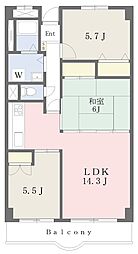 アルデール本中山 5階3LDKの間取り