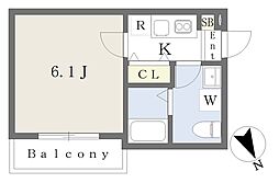 Ｆｏｓｔｅｒ津田沼 302 3階1Kの間取り
