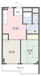サミウェル高根 2DKの間取図画像