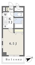 プレミールY.C 1Kの間取図画像