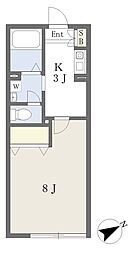 スプルース西船 1Kの間取図画像