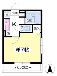 プログレッソ船橋 1Kの間取図画像