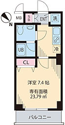 南海サザンコート行徳 1Kの間取図画像