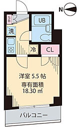 ベイステート安間 1Kの間取図画像