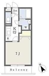 クレイン・ヒルズ 1Kの間取図画像