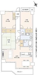 ニューイーストタワー船橋本町 3LDKの間取図画像