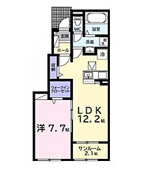 JR久留里線 横田駅 徒歩4分の賃貸アパート 1階1LDKの間取り