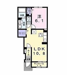 JR外房線 茂原駅 バス7分 早野下車 徒歩3分の賃貸アパート 1階1LDKの間取り