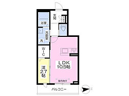 ベル・フェリシア 3階1LDKの間取り