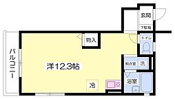 フローラロンロンロン 3階ワンルームの間取り