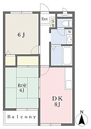 マンション昭栄 1階2DKの間取り