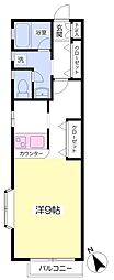 メゾンサンクス 1階ワンルームの間取り