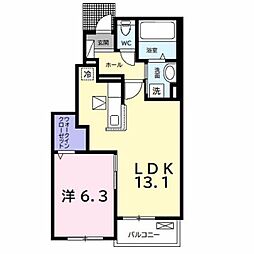 JR内房線 長浦駅 バス6分 蔵波台六丁目店下車 徒歩12分の賃貸アパート 1階1LDKの間取り