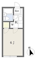 グランドゥル中野 1階1Kの間取り