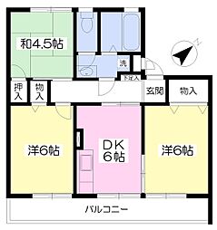 ファーストネオシティB棟 3DKの間取図画像