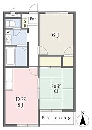 シグママンション昭栄 2DKの間取図画像
