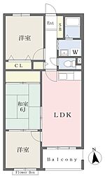 ベルビュー 3LDKの間取図画像