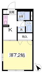ロイヤルガーデンA 1Kの間取図画像