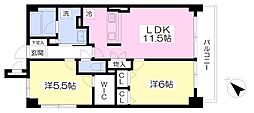 ジェントルコート五井東館 2LDKの間取図画像