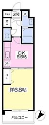 フローラーハイツ 1DKの間取図画像