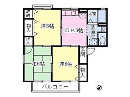 コモンシティハイツF棟 3DKの間取図画像