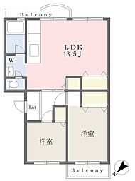 フロントバリュー辰巳台2 2LDKの間取図画像