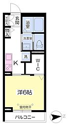 ベル・フェリシア 1Kの間取図画像