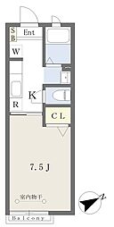 Ａｓｏｂｉ−ＰＡＬＡＣＥ松戸 2階1Kの間取り