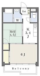 マンションエンドー 2Kの間取図画像