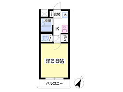エクセル新八柱 1Kの間取図画像