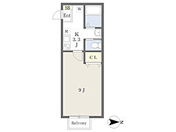 キャメル南柏II 1階1Kの間取り